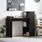 Laud riiuliga must tamm 108 x 55 x 103.5 cm tehispuit