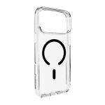 Puro Lite Mag TPU+PC Case Compatible with MagSafe for iPhone 17 Pro - Transparent with Black Ring