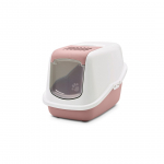 SAVIC Nestor White-Pink - Covered Cat Litter Box - 56x39x38.5 cm - 1 pc
