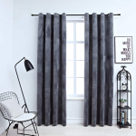 Pimendavad kardinad r&otilde;ngastega 2 tk samet antratsiit 140x245 cm