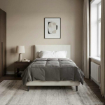 T&auml;ispika aasta tekk rapistatud helehall 135 x 220 cm mikrokiud