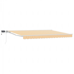 Manuaalne varikatus led-idega kollane ja valge 4 &times; 3,5 m