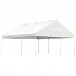 Katusega varjualune, valge, 6,69 x 5,88 x 3,75 m, pol&uuml;et&uuml;leen