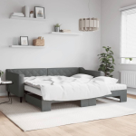 Diivanvoodi v&auml;ljat&otilde;mmatava osaga, tumehall, 100x200 cm, kangas