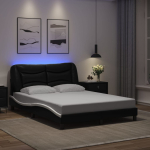 Voodiraam led-iga ilma madratsita hvar, must ja valge, 120 x 200 cm