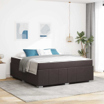 Voodi raam madratsiga tume pruun 180 x 200 cm kangas