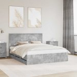 Voodi raam sahtliga peaga betoonhall 160 x 200 cm inseneripuit