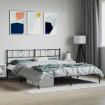 Metallist voodiraam peatsiga, must, 180 x 200 cm