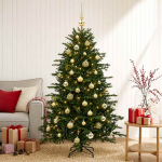 Kunstkuusk koos j&otilde;ulukuuliga 120 cm 150 led-i soe valge