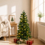 Mini j&otilde;ulupuu 120 cm 100 led-i soe valge pvc ja pe roheline