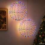 J&otilde;ulufiniaalne valgus 2 tk 384 led-i rgb l&auml;bim&otilde;&otilde;t 60 x 63 cm