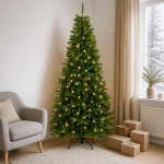 Kunstlik kokkupandav j&otilde;ulupuu 210 cm 400 led-i soe valge pvc