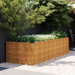 Taimekast, 290 x 100 x 69 cm, corten-teras