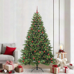 Tehisj&otilde;ulupuu koos 300 led-iga roheline 210 cm pe ja pvc