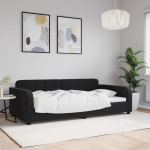 P&auml;evavoodi, must, 100 x 200 cm, samet