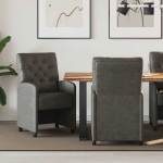 Ratastega s&ouml;&ouml;gi-toolid 2 pcs must 58 x 67 x 97 cm kunstnahk