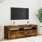 Telerialus led-tuledega, suitsutatud tamm, 120 x 35 x 40 cm