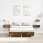 Voodiraam ilma madratsita, suitsutatud tamm 120x200 cm