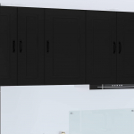 Seinakapp k&ouml;&ouml;ki riiuliga uksega must 50 x 31 x 80 cm tehispuit