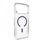 Puro Lite Mag TPU+PC Case Compatible with MagSafe for iPhone 17 Pro - Transparent with Blue Ring