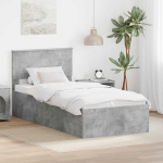 Voodi raam peaga betoonhall 120 x 200 cm tehispuit