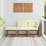 V&auml;listingimustes modulaarne diivan padjaga 3 t&uuml;kk neutraalne