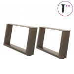 Kohvilaua jalad u-kujulised, 2 tk, naturaalne teras, 70 x (30&ndash;31) cm, teras