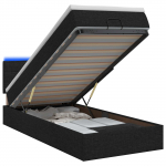 Ottomani voodi madratsi ja led-idega must 90 x 190 cm kangas