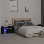 &Ouml;&ouml;kapid led-tuledega, 2 tk, must, 70x36,5x40 cm