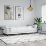 Diivanvoodi madratsiga, valge, 90x200 cm, kunstnahk