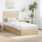 Laos voodi sahtliga peaga sonoma tamm 90 x 200 cm tehispuit