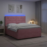 Led kastivoodiga madrats led-ribadega roosa 180 x 200 cm samet