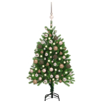 Valgustusega kunstkuusk kuulidega, roheline, 120 cm