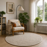 Kild beež &oslash; 120 cm 100% pol&uuml;ester 3 mm pesumasinas pestav