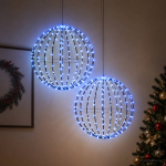 J&otilde;ulufiniaalne valgus 2 tk 384 led-i sinine l&auml;bim&otilde;&otilde;t 60 x 63 cm
