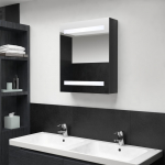 Led vannitoa peegelkapp, s&auml;ravmust, 50 x 14 x 60 cm