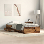 Voodi raam sahtliga vana puit 90 x 200 cm tehispuit