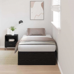 Voodi hoiukohaga raam must tamm 70 x 190 cm tehispuit