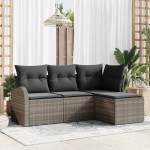 Diivanikomplekt padjaga ladustamisega 4 pcs hall pol&uuml;rotang