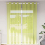 Voile kardinad r&otilde;ngastega 2 tk apple green 140x300 cm