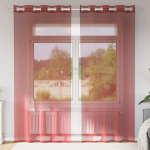 Voile kardinad koos r&otilde;ngastega 2 tk wine red