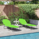 Kokkupandav lamamistool 2 pcs roheline 56 x 189 x 87cm kangas