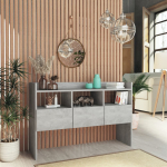 Puhvetkapp, betoonhall, 105 x 30 x 70 cm tehispuit