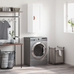 Seinakapp, valge, 34,5x34x90 cm, tehispuit