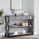Konsoollaud, hall sonoma tamm, 100 x 28 x 75 cm, tehispuit