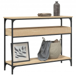 Konsoollaud riiuliga, sonoma tamm, 100 x 29 x 75 cm, t&ouml;&ouml;deldud puit