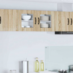 Seinakapp k&ouml;&ouml;ki riiuliga sonoma tamm 40 x 31 x 40 cm tehispuit