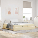 Voodi raam ladustamisega cream 180 x 200 cm kangas