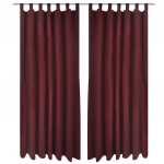 Aasadega mikrosatiinist kardinad 2 tk 140 x 175 cm bordoopunane