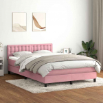 Box vedruvoodi madratsiga roosa 160x220 cm samet